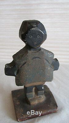 RARE HUBLEY TOPSY African American GIRL Black CAST IRON TOY DOLL DOORSTOP OLD