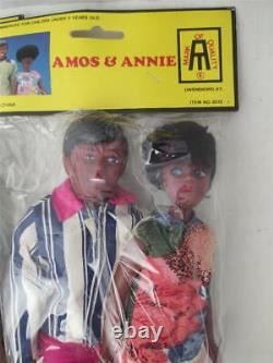 RARE Lot of Amos & Annie Plastic African American Black Dolls NEW Variety Outfit