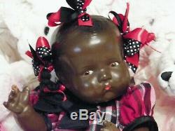 RARE Topsy Composition Black Baby Doll Large 18 Size 1930's to 1940's Era