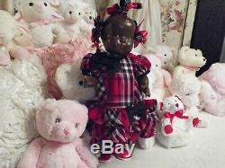 RARE Topsy Composition Black Baby Doll Large 18 Size 1930's to 1940's Era