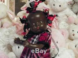 RARE Topsy Composition Black Baby Doll Large 18 Size 1930's to 1940's Era