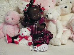 RARE Topsy Composition Black Baby Doll Large 18 Size 1930's to 1940's Era