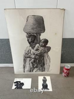 RARE Vintage 1974 African American BLACK ARTS Lithograph, LAWHORN Signed