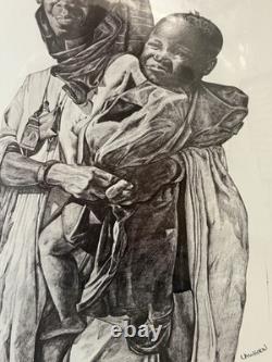 RARE Vintage 1974 African American BLACK ARTS Lithograph, LAWHORN Signed