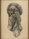 RARE Vintage African American BLACK Woman Portrait Lithograph, Charles WHITE