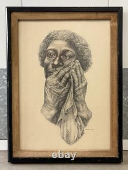 RARE Vintage African American BLACK Woman Portrait Lithograph, Charles WHITE