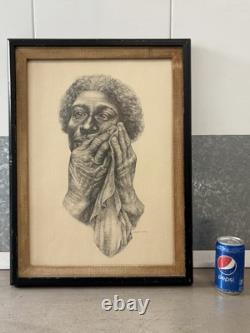 RARE Vintage African American BLACK Woman Portrait Lithograph, Charles WHITE