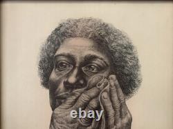 RARE Vintage African American BLACK Woman Portrait Lithograph, Charles WHITE