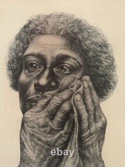 RARE Vintage African American BLACK Woman Portrait Lithograph, Charles WHITE RARE Vintage African American BLACK Woman Portrait Lithograph, Charles WHITE