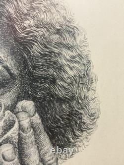 RARE Vintage African American BLACK Woman Portrait Lithograph, Charles WHITE