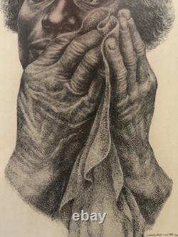 RARE Vintage African American BLACK Woman Portrait Lithograph, Charles WHITE