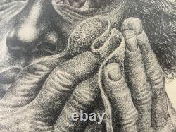 RARE Vintage African American BLACK Woman Portrait Lithograph, Charles WHITE