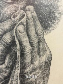 RARE Vintage African American BLACK Woman Portrait Lithograph, Charles WHITE