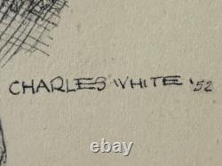 RARE Vintage African American BLACK Woman Portrait Lithograph, Charles WHITE