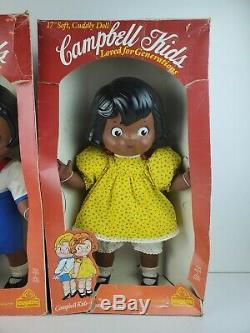 RARE Vintage Campbell Campbell's Soup Kids African American Black Doll Set withBox