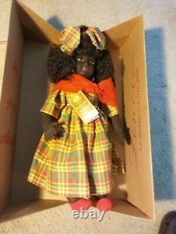 RARE Vintage Lenci ITALIAN AFRICAN Black FELT DOLL Naomi COA # Limited Edition