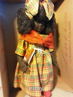 RARE Vintage Lenci ITALIAN AFRICAN Black FELT DOLL Naomi COA # Limited Edition