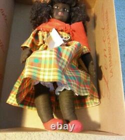 RARE Vintage Lenci ITALIAN AFRICAN Black FELT DOLL Naomi COA # Limited Edition