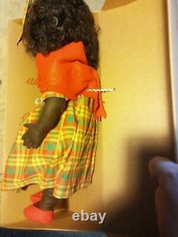 RARE Vintage Lenci ITALIAN AFRICAN Black FELT DOLL Naomi COA # Limited Edition