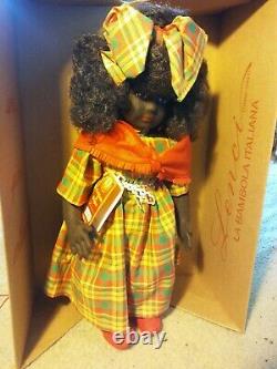 RARE Vintage Lenci ITALIAN AFRICAN Black FELT DOLL Naomi COA # Limited Edition