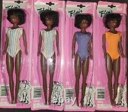 RARE-Vintage-Totsy-African American Flair Fashion Dolls-Set Of 4