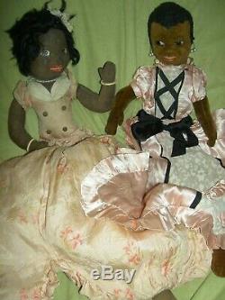 RARE labeled ALLWIN England Norah Wellings, BLACK Boudoir bed doll, pajama case