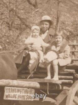 RPPC Postcard African American Black Nanny with White Children Hot Springs AR 1920