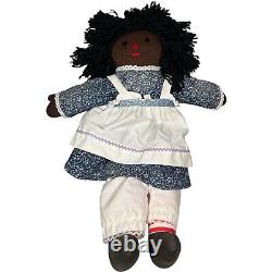 Raggedy Ann And Andy Handmade Cloth Black African American Dolls Vintage 20