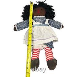 Raggedy Ann And Andy Handmade Cloth Black African American Dolls Vintage 20