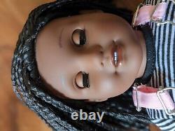 Rakhee Custom African American Girl Doll OOAK Black Braided Hair Green Eyes