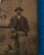 Rare 1850-60s Tintype Photo of Black African American Man Pocket Watch Studio