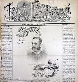 Rare 1891 African-American newspaper with political CARTOONS of the JIM CROW ERA