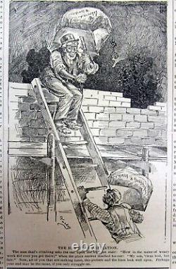 Rare 1891 African-American newspaper with political CARTOONS of the JIM CROW ERA