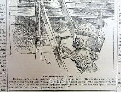 Rare 1891 African-American newspaper with political CARTOONS of the JIM CROW ERA