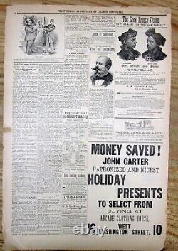 Rare 1891 African-American newspaper with political CARTOONS of the JIM CROW ERA