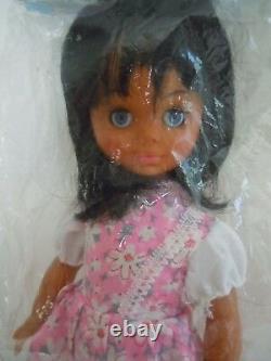 Rare 1970's Big Eyes African American / Black Doll, Mod Doll, Prize Giveaway Doll