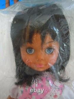 Rare 1970's Big Eyes African American / Black Doll, Mod Doll, Prize Giveaway Doll