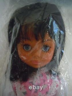 Rare 1970's Big Eyes African American / Black Doll, Mod Doll, Prize Giveaway Doll