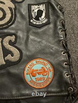 Rare 1980s Mc Club Vest Hawks Illinois African American Biker Outlaw Patch Black