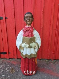 Rare 48 Poloron Christmas Blow Mold African American Black Choir Caroler READ
