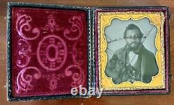 Rare African American Ambrotype Photo Black Man Slave Era 1850s Antique 1800s