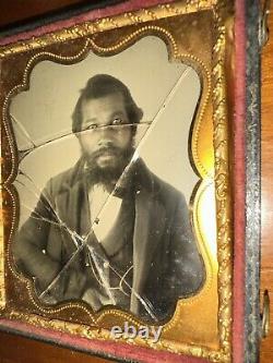 Rare African American Ambrotype Photo Black Man Slave Era 1850s Antique 1800s