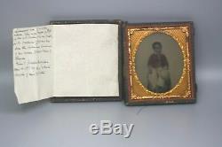 Rare African American Civil War ID Tinted Freed Slave Black Ambrotype Photograph