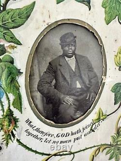Rare Antique African American Tintype Photos in Original Marriage Certificate