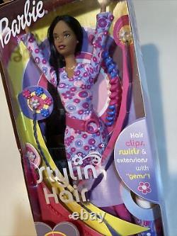 Rare Barbie Stylin Hair African-American Doll w Mod Dress & Super Long Hair