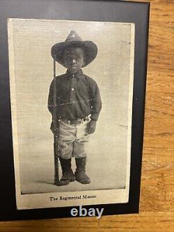 Rare Buffalo Soldier Photo Uniform African American Child Black 1908 RPPC