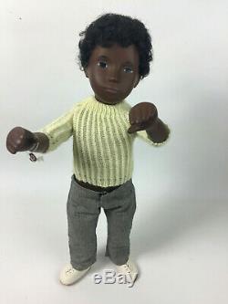 Rare Dark Skin Black Sasha Caleb 318 Doll Sweater & Pants Trendon England 16 in