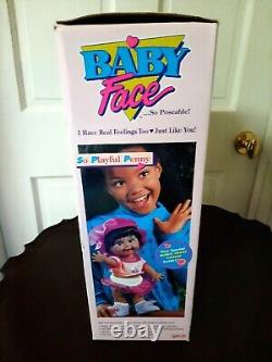 Rare! Galoob 1990 Baby Face So Playful Penny Black African American (nib)