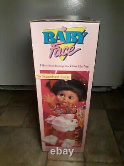 Rare! Galoob 1990 Baby Face So Surprised Suzie Black African American Doll