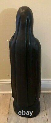 Rare Large Antique Wood Carved African American Black Virgin Mary Nuns Statue